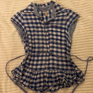 Free People Blue-Checkered Too